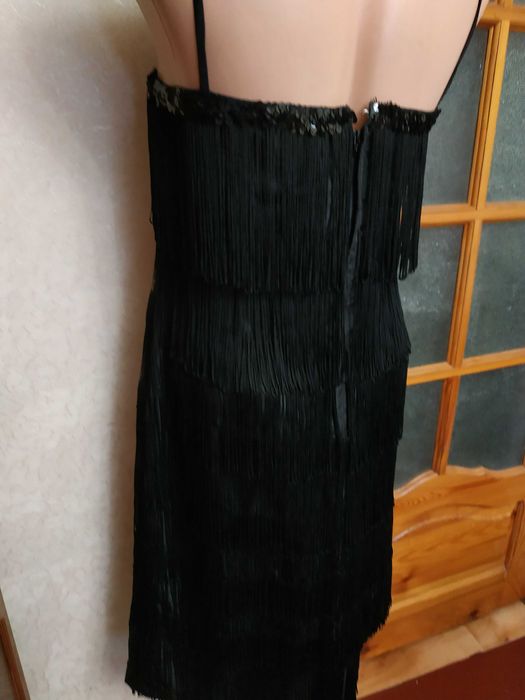 Весільна сукня оздоблена бахромою в стилі 20-х років Гетсбі М/L_46-48