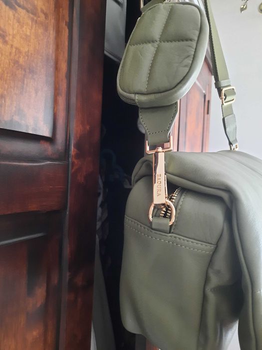 HIT.Kolor wiosny.Torebka Badura skóra nat. khaki