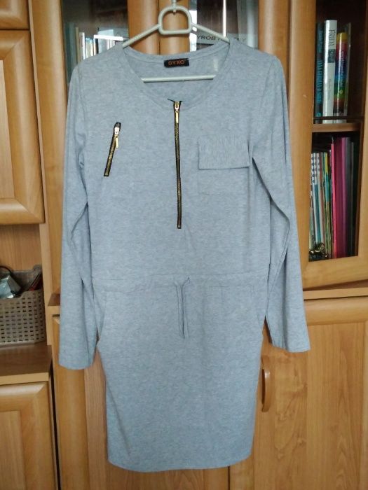 NOWA Szara sukienka dresowa mini S
