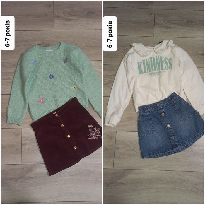 Набір спідничка/спідниця та блузка/кофта/світшот на дівчинку