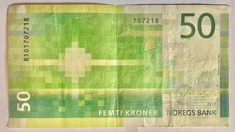 Nota da Noruega – 50 Kroner 2017 – Pick# 53