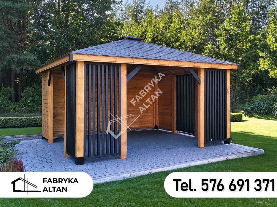 Altana ogrodowa, drewniana, nowoczesna, 4x4, ELLIE II, altany