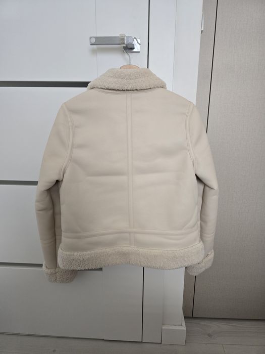 Ocieplana kurtka ze skóry ekologicznej, rozm. 34