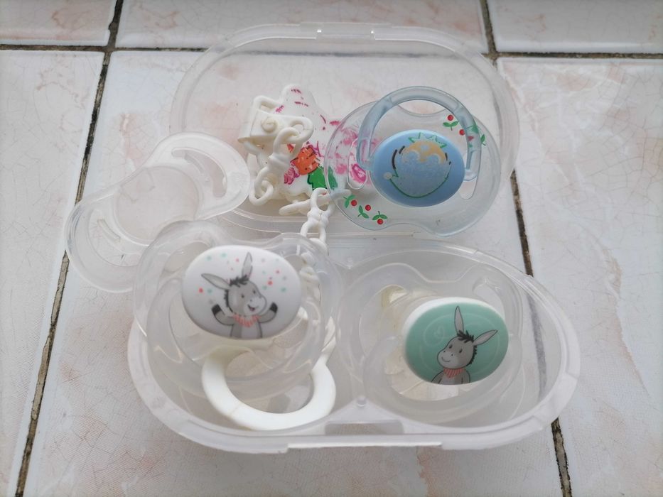 Соска\Пустышка Набор 3шт + цепочка с прищепкой