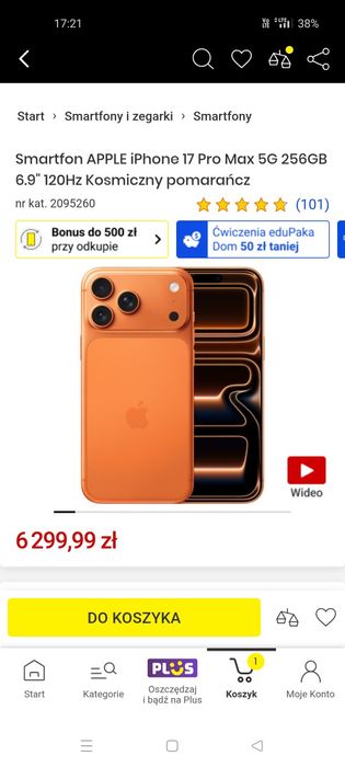 iPhone 17 pro max pomarańczowy nowy
