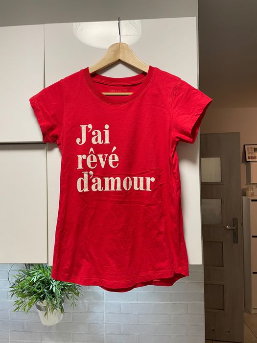 Zadig&Voltaire czerwone koszulka napis nadruk tshirt