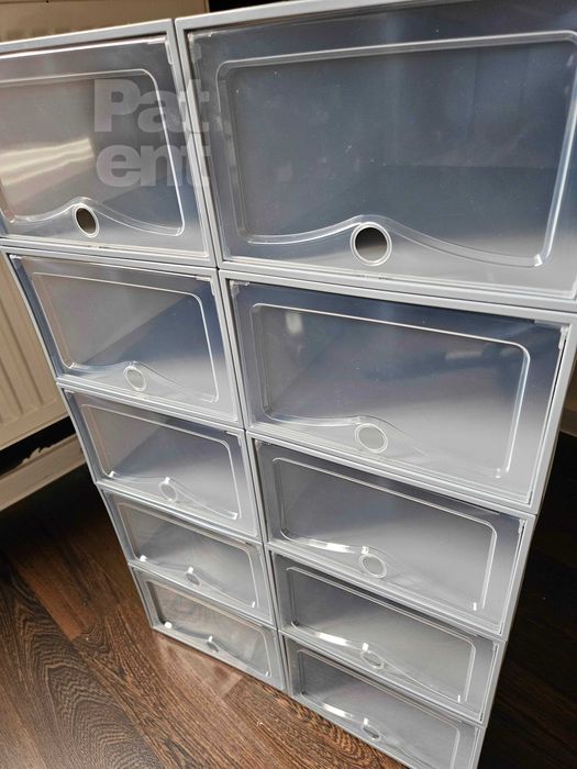 Organizery 10 sztuk pudełka do przechowywania szare dom modułowe