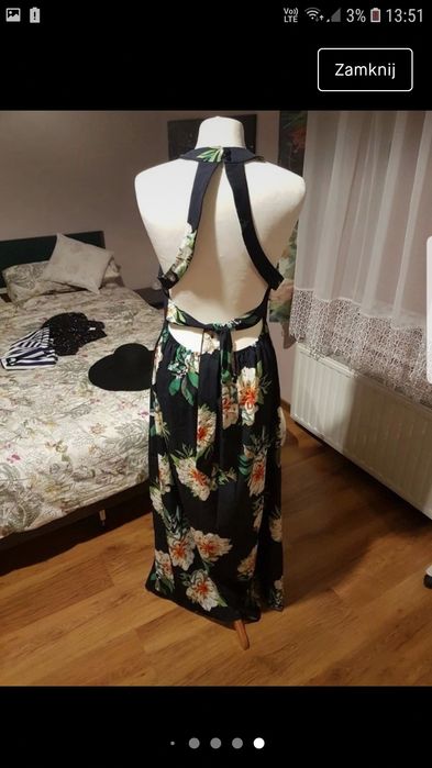 Sukienka z odkrytymi plecami M nowa w kwiaty