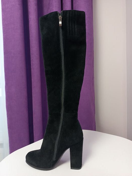 Ботфорти єврозима нові, 38р, шкіра/цегейка