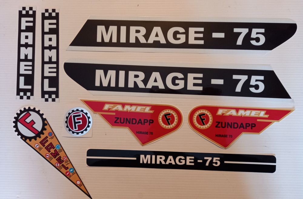 Kit autocolantes famel mirage 74 e 75 outros