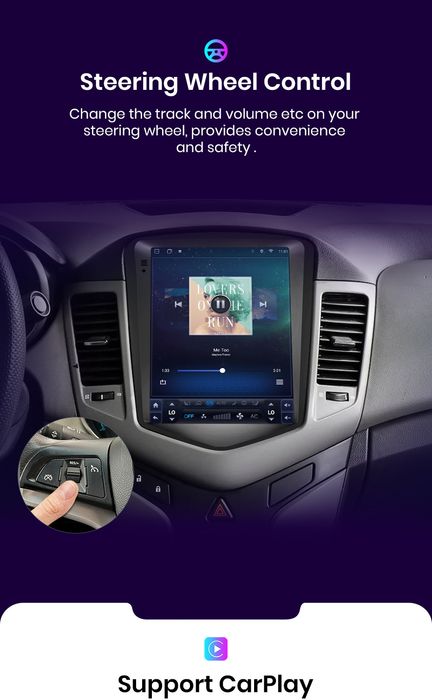 Rádio android tipo tesla Chevrolet Cruze J300 CARPLAY WIFI GPS 2/32GB