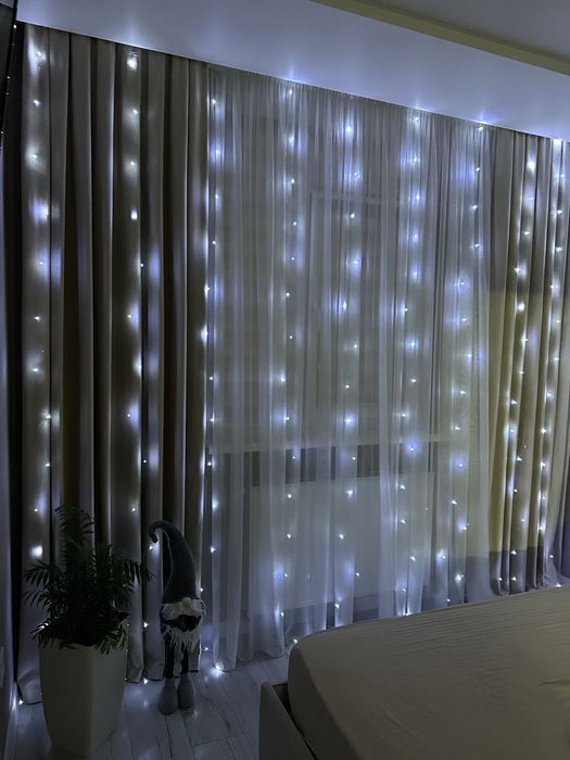 Гірлянда штора роса 3х3, білий холодний