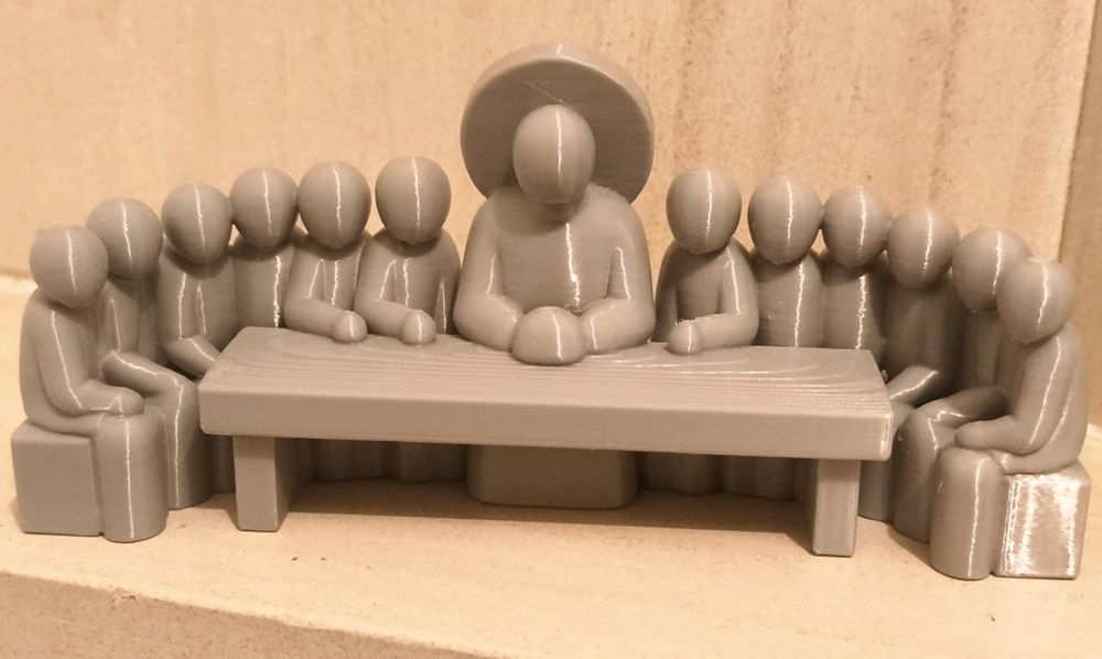 Santa Ceia minimalista em 3D