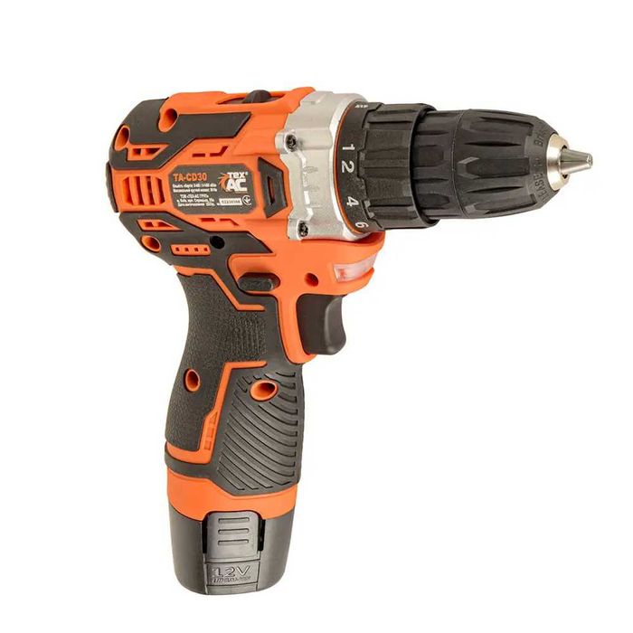 Аккумуляторный бесщеточный шуруповерт ТехАС TA-CD30 12В 2х2Ач 30Нм