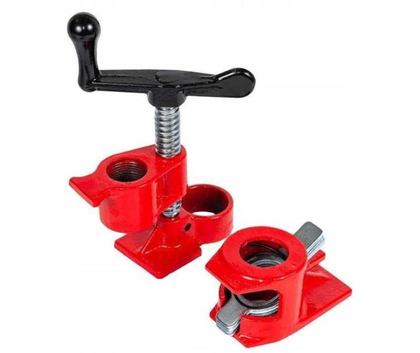 4 Imadła Ściski Rozpieraki Stolar + 8 Nakładek Bezkońcowy na Rurę 3/4