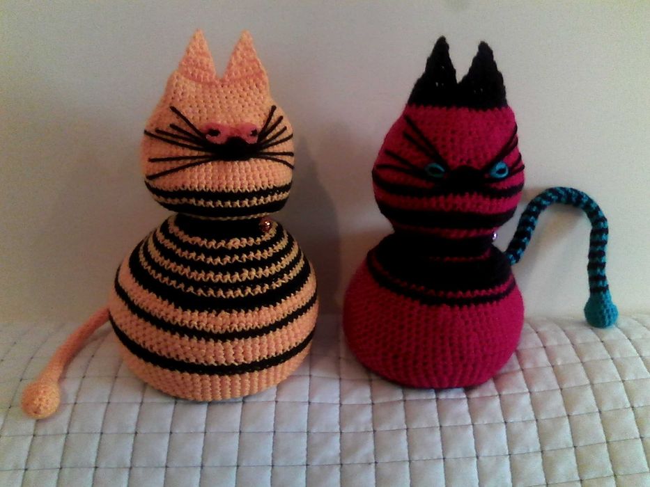 GATOS - BONECOS Amigos do Ambiente, de crochet feitos à mão
