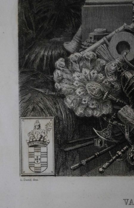 Vasco da Gama gravura francesa a água-forte grande formato