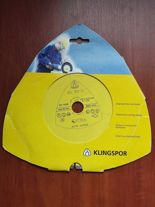 Круг алмазний відрізний Klingspor DL 60 U 230х22.23 Extra цегла, бетон