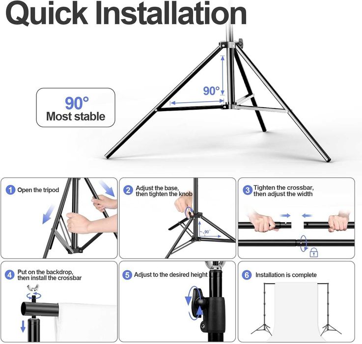 EMART Zestaw stojaków na tło do studia fotograficznego, 2,6 x 3,0 m