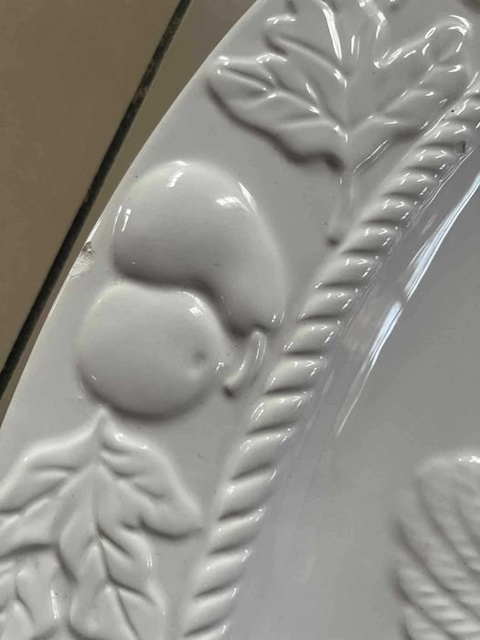 Duży ceramiczny półmisek tłoczone owoce  49x35 cm