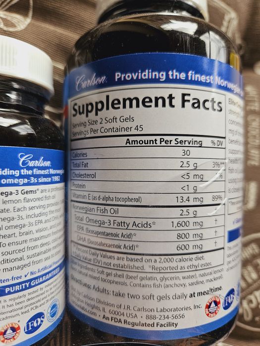 Carlson Elite Omega-3 концентрована еліт омега з вітаміном Д D і K