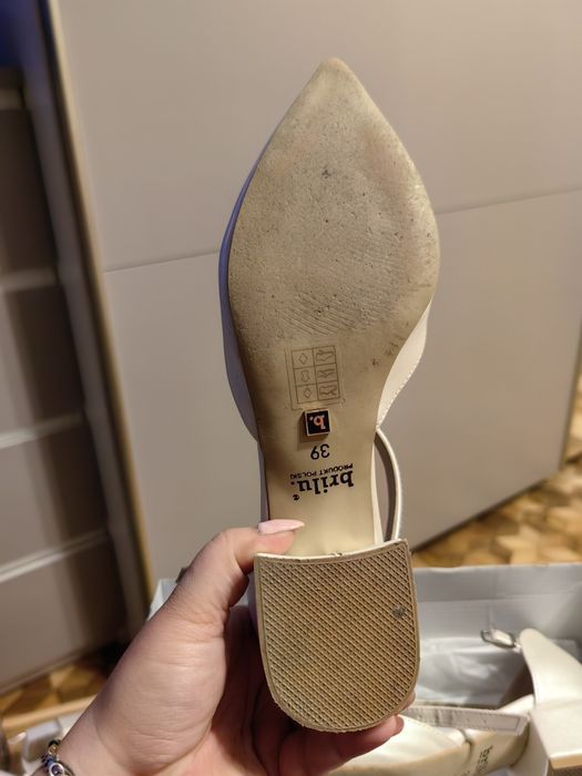 Buty ślubne perłowe czułenka z cyrkoniami ivory Brilu