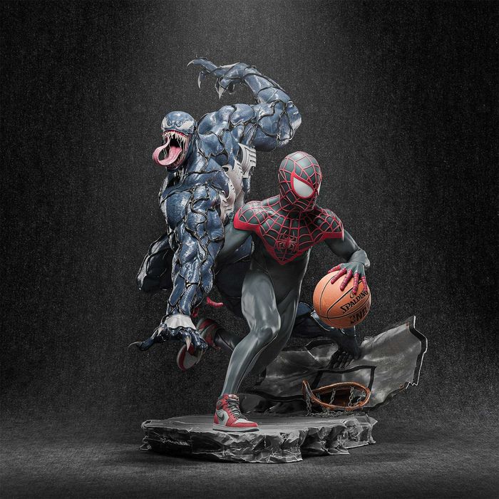 Figurka Spiderman Venom Miles Morales, Marvel, Żywica Ręcznie Malowana