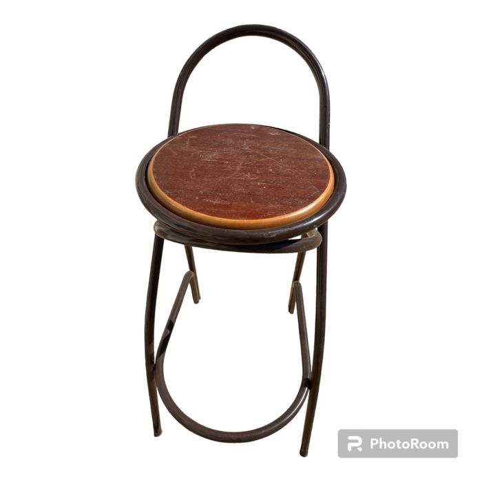 Banco de ferro e madeira x 4