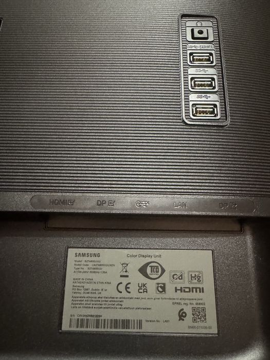 Монітор 27" Samsung S27A600UUU (2K, QHD, HDR10) з докстанцією "2 в 1"