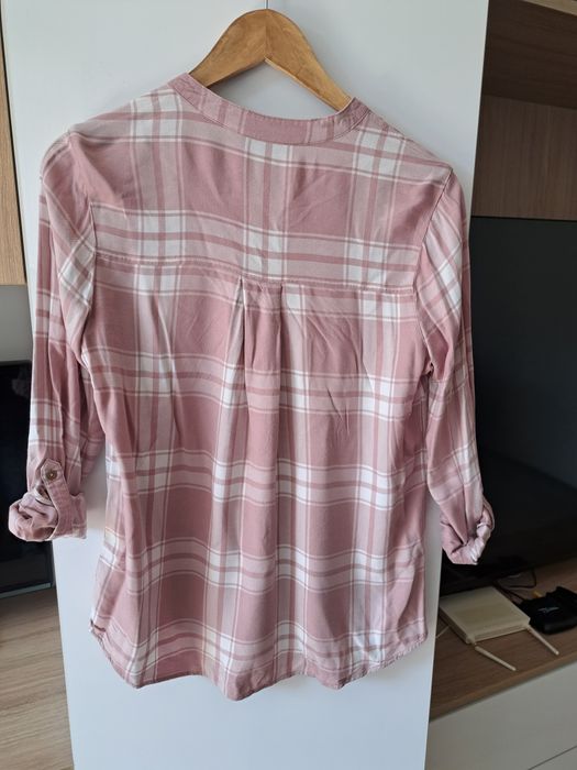 Tunika bluzka f&f 38 M koszula krata brudny róż