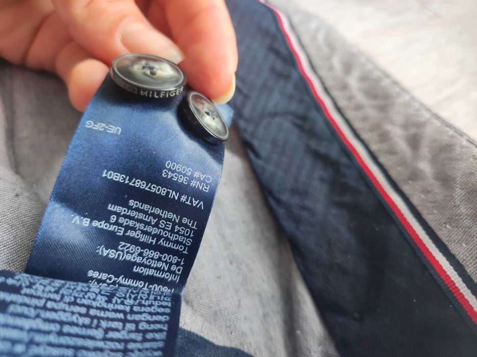Tommy Hilfiger M szara kratka spodnie chinosy lub garniturowe