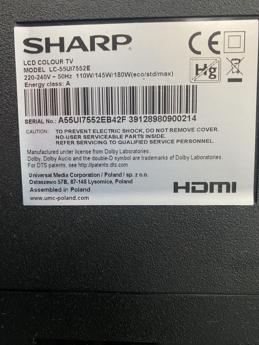 Телевізор Sharp 55 дюймів