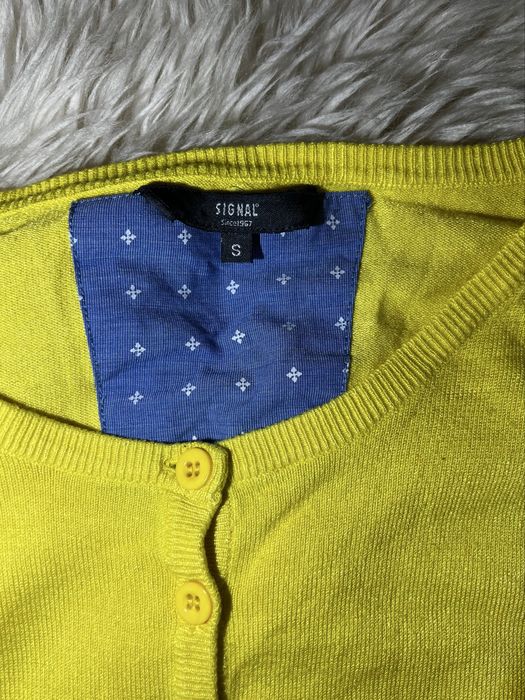 Sweter damski, zółty, guziczki, rozmiar S