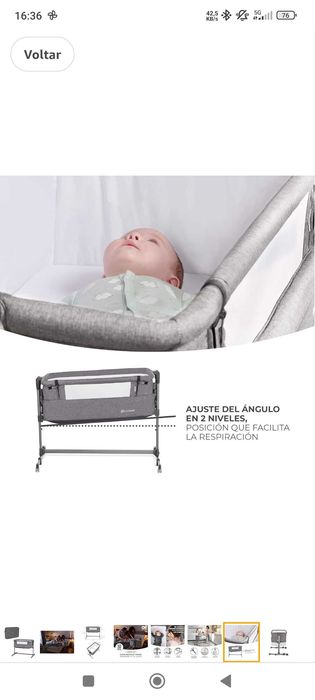 Berço Next to Me Kinderkraft novo