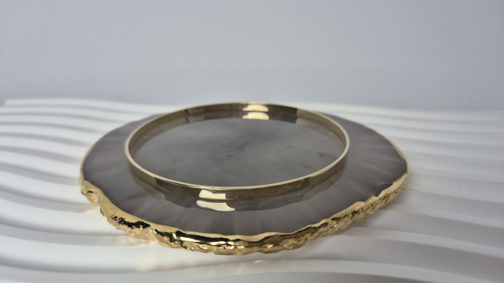 Nowa złota bransoletka bangle sztywna gładka p. 585