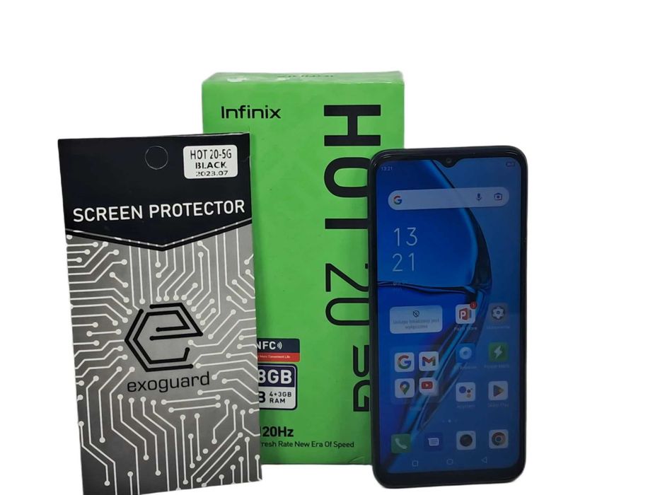 Telefon infinix hot 20 4/128 gb 5g komplet stan idealny
