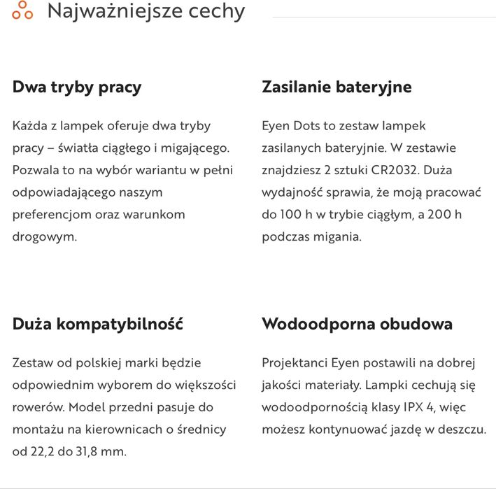 EYEN Dots Zestaw lampek rowerowych