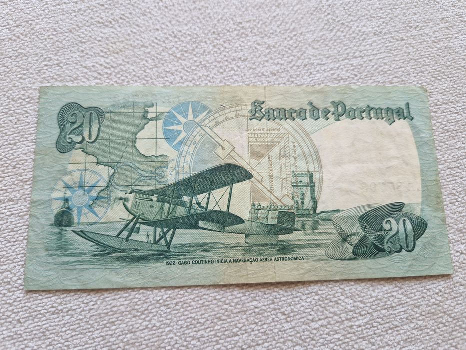 Nota antiga de 20 escudos.