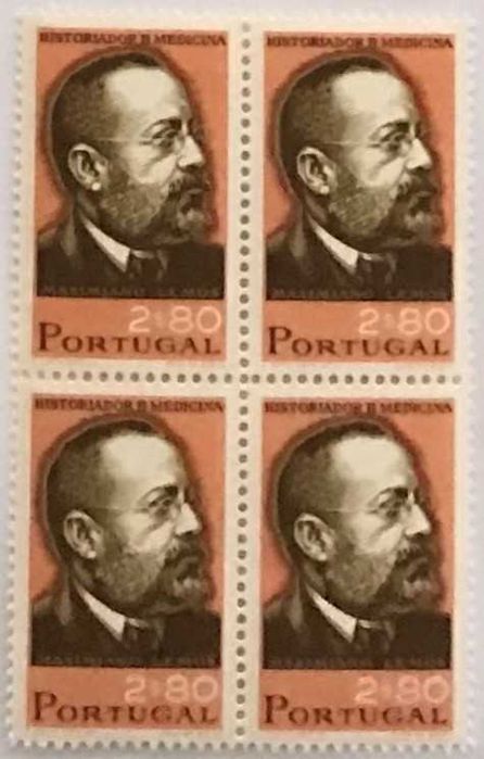 Quadra de selos novos de 2$80 - Cientistas Portugueses - 1966