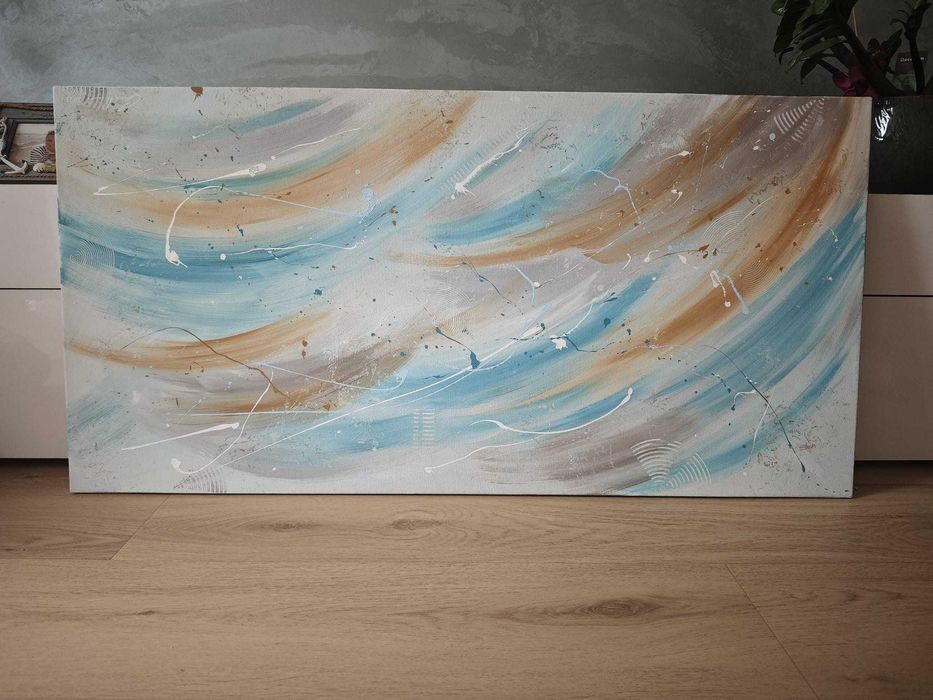 Obraz abstrakcyjny- ręcznie malowany 120x60