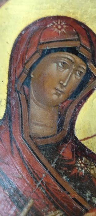 Ícono séc. XVIII, Tempera sobre madeira e ouro
