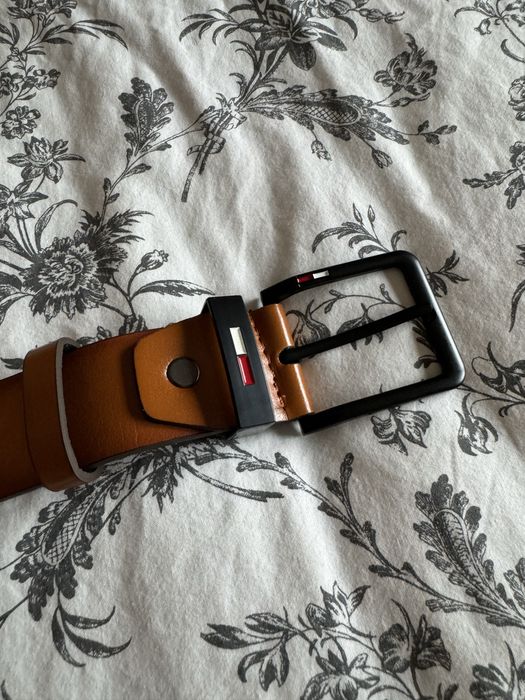 pasek męski tommy brązowy