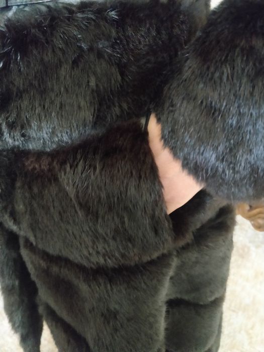 Casaco preto em Pele genuína