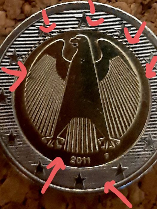 Monety  2 Euro. Destrukt.
