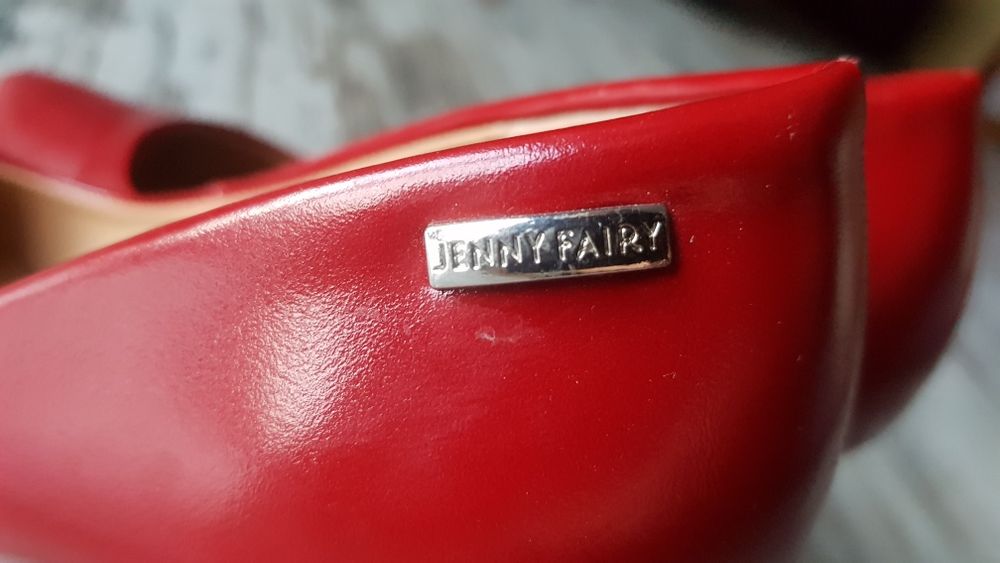 Czerwone czółenka szpilki Jenny Fairy 39