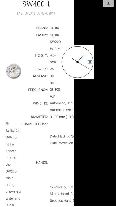 Relógio automático Sellita anniversaire.