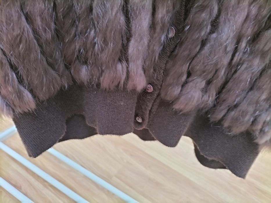 Casaco de pele tricotado