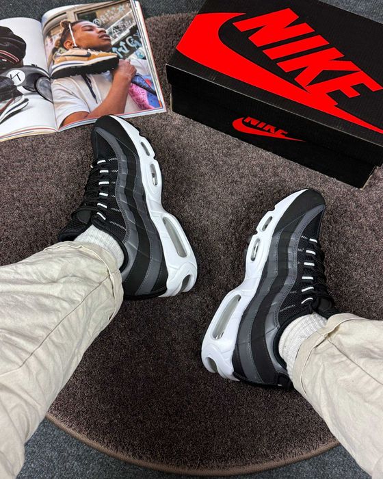 SALE! Nike Air Max 95 Black Grey 36 37 38 39 40 41 42 43 44 45 46 найк