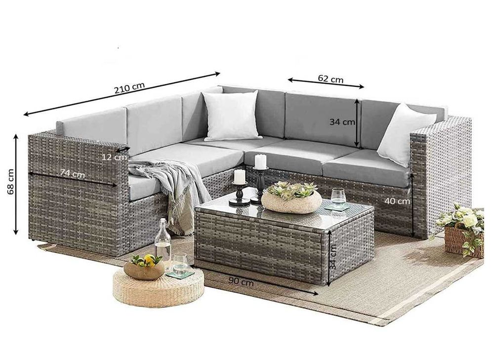 Conjunto de canto para jardim em rattan novo + entrega