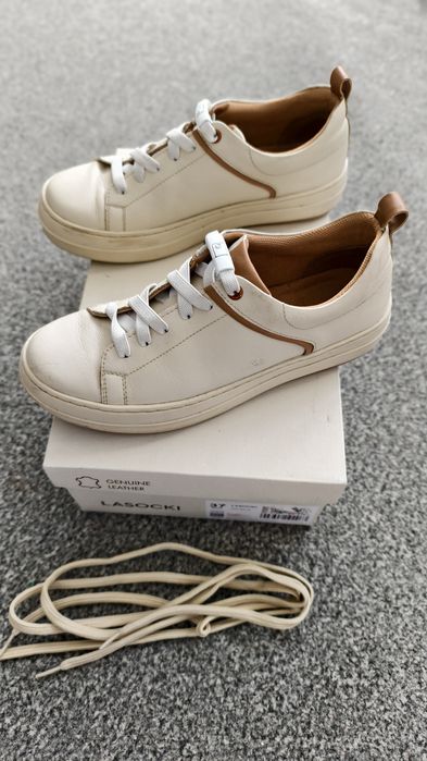 Sneakersy Lasocki ze skóry naturalnej, rozmiar 37